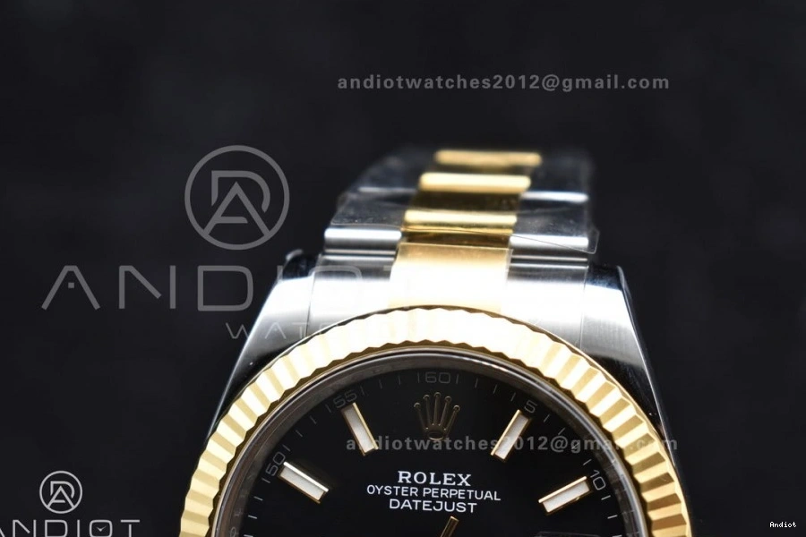 Edition Clean YG Steel 41 Dial on 904L Black 1:1 Bracelet Oyster SS DateJust Stick VR3235 126333 Best 0402